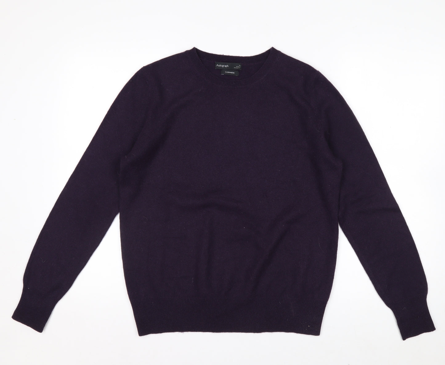 Marks and Spencer Women Purple 100% Cashmere Crew Neck Jumper Size 10