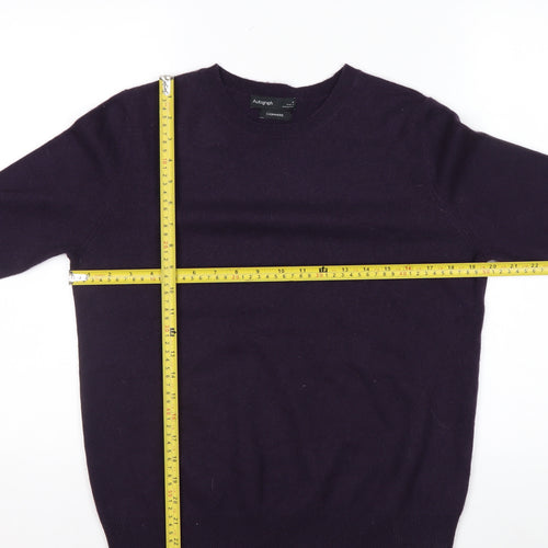 Marks and Spencer Women Purple 100% Cashmere Crew Neck Jumper Size 10