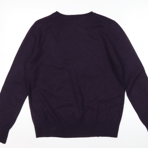 Marks and Spencer Women Purple 100% Cashmere Crew Neck Jumper Size 10
