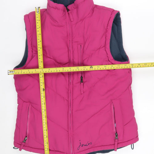Joules Womens Pink XS Puffer Waistcoat Gilet Sleeveless Outdoor Vest