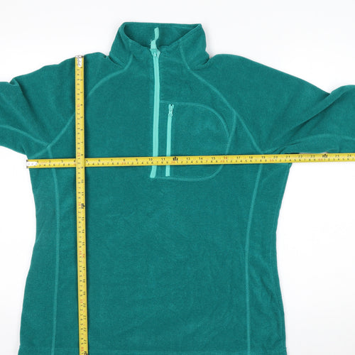 Mountain Warehouse Women Green Fleece 1/2 Zip Pullover UK 14