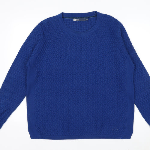 Isle Women Blue Acrylic Cable-Knit Jumper Size 18-20