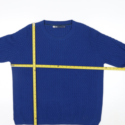 Isle Women Blue Acrylic Cable-Knit Jumper Size 18-20