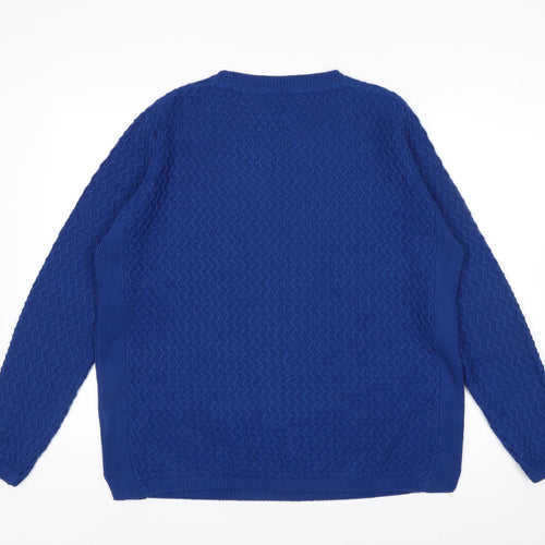 Isle Women Blue Acrylic Cable-Knit Jumper Size 18-20