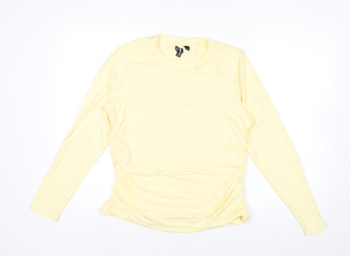Nobody's Child Women's Yellow Long Sleeve Viscose T-Shirt Size 16