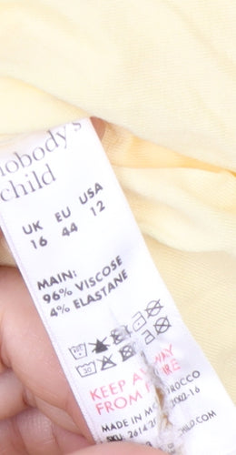 Nobody's Child Women's Yellow Long Sleeve Viscose T-Shirt Size 16