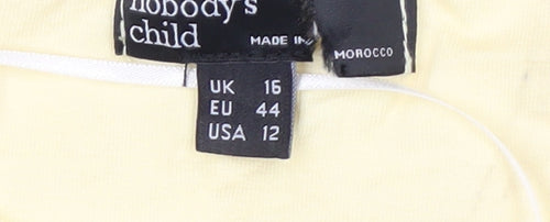 Nobody's Child Women's Yellow Long Sleeve Viscose T-Shirt Size 16