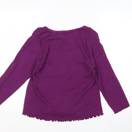 Liz Claiborne Women Purple Petite M Cotton Long Sleeve Blouse