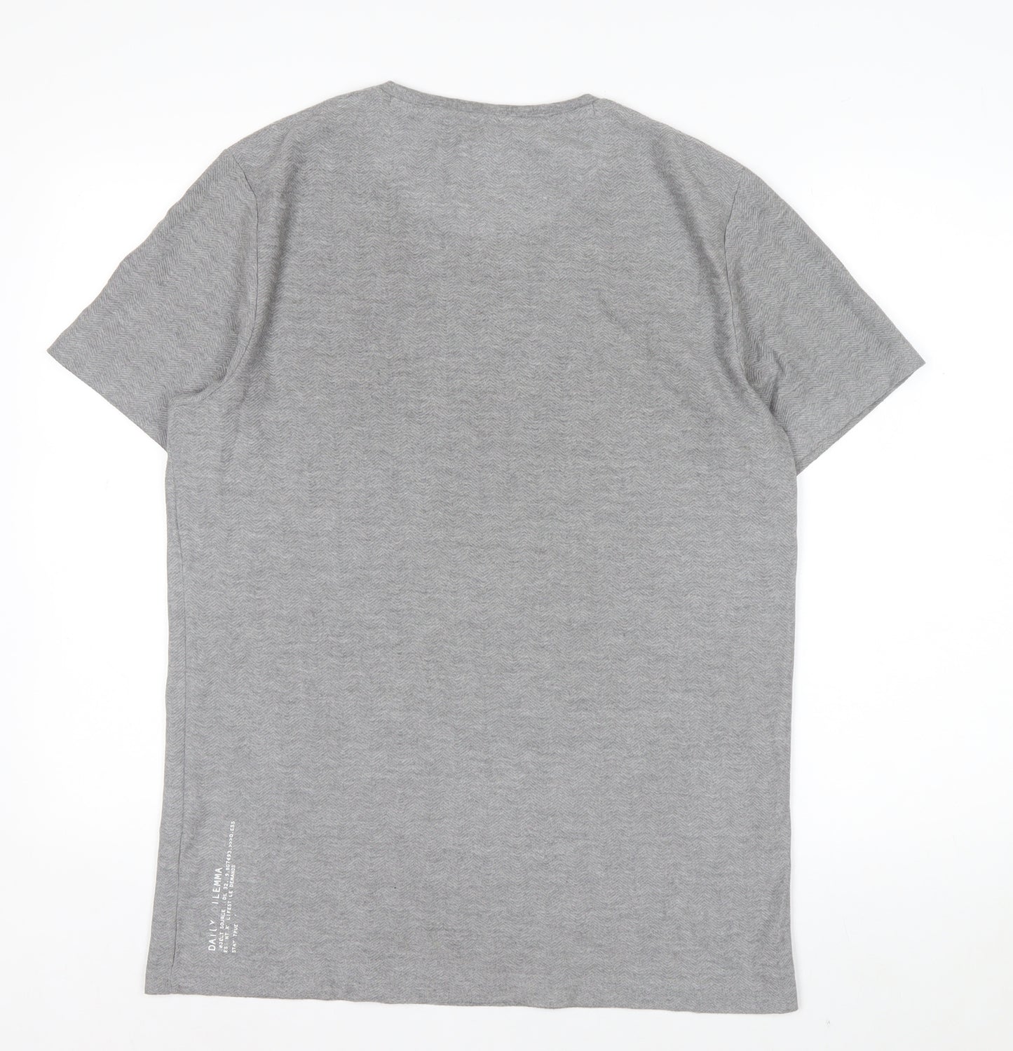 Max Mens Grey Slim Fit Crew Neck Short Sleeve T-Shirt M