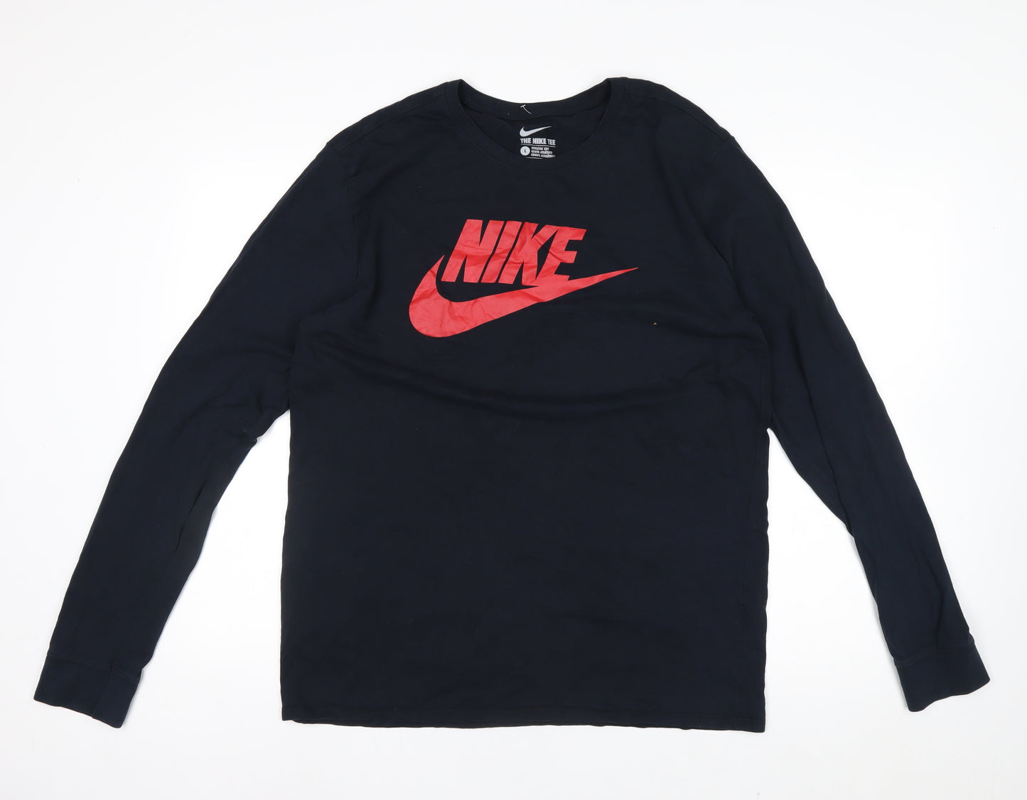 Nike Men's Black Long Sleeve Athletic Fit Graphic Tee L