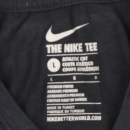 Nike Men's Black Long Sleeve Athletic Fit Graphic Tee L