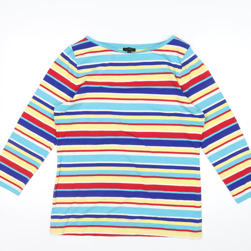 Talbots Women’s Multicoloured Striped Long Sleeve Boat Neck Jersey Top Size M