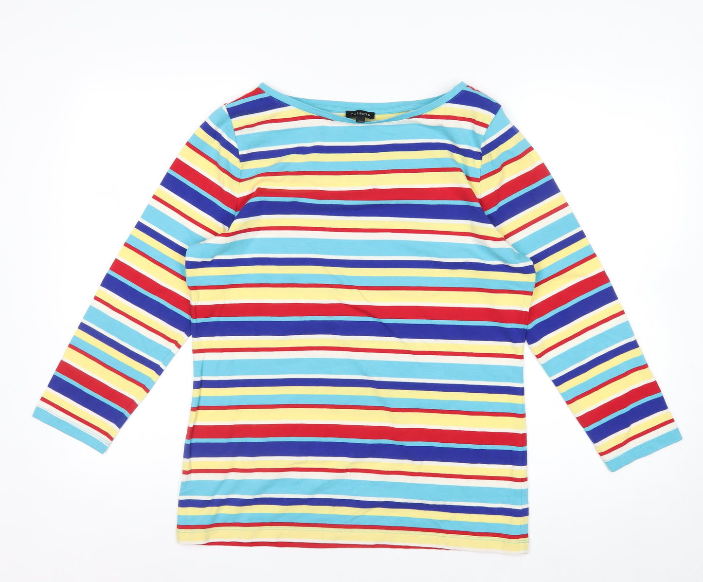 Talbots Women’s Multicoloured Striped Long Sleeve Boat Neck Jersey Top Size M
