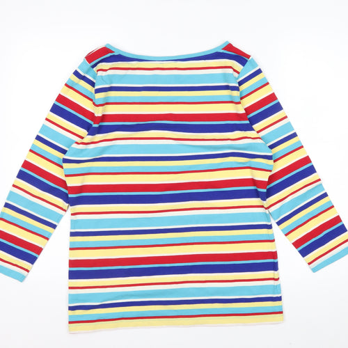 Talbots Women’s Multicoloured Striped Long Sleeve Boat Neck Jersey Top Size M