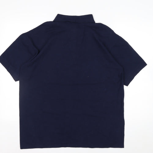 Anvil Men's Blue Short Sleeve Cotton Polo Shirt Size L