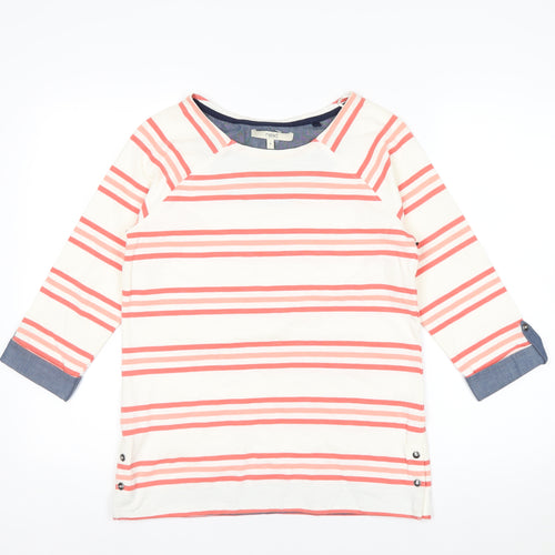 Next Women’s Multicoloured Striped 3/4 Sleeve Cotton T-Shirt Size 6