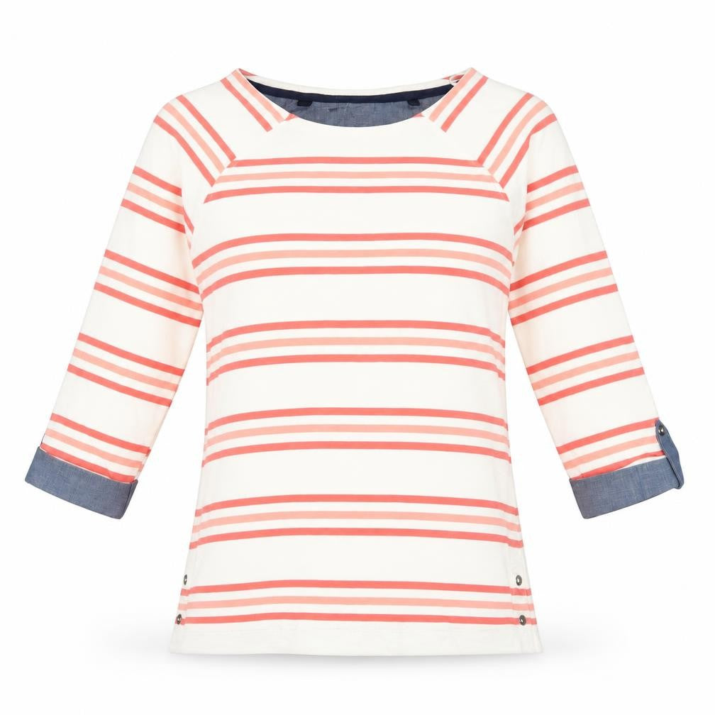 Next Women’s Multicoloured Striped 3/4 Sleeve Cotton T-Shirt Size 6