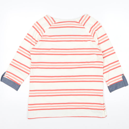 Next Women’s Multicoloured Striped 3/4 Sleeve Cotton T-Shirt Size 6