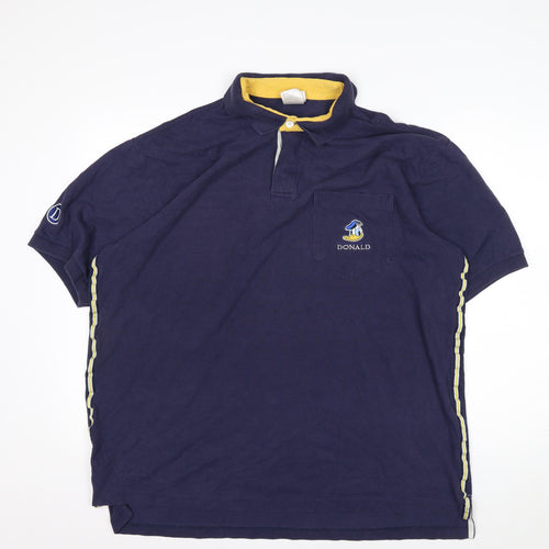 Disney Store Men’s Blue Donald Duck Polo Shirt XL Cotton