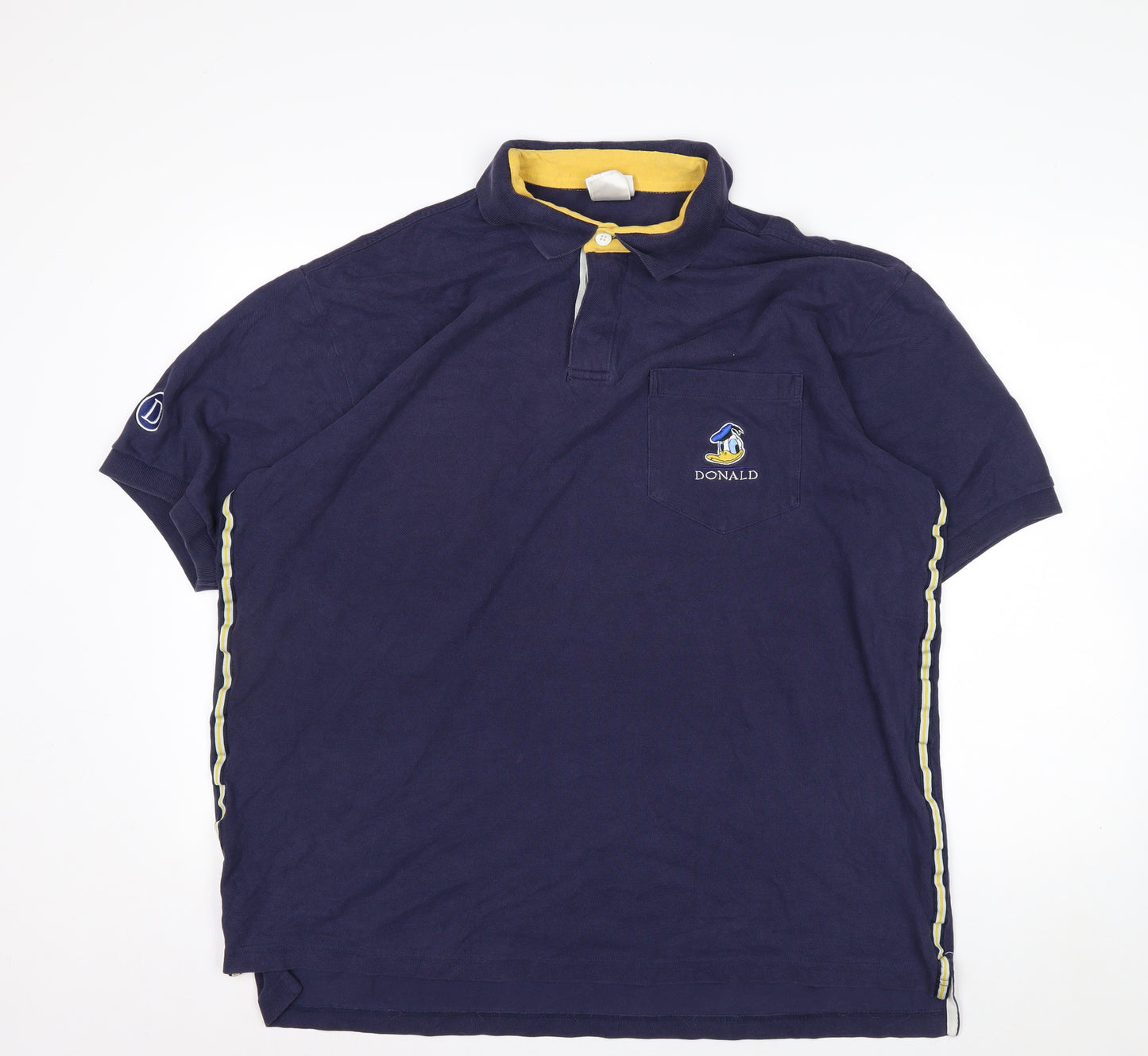 Disney Store Men’s Blue Donald Duck Polo Shirt XL Cotton
