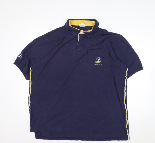 Disney Store Men’s Blue Donald Duck Polo Shirt XL Cotton