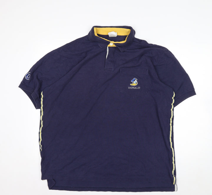 Disney Store Men’s Blue Donald Duck Polo Shirt XL Cotton