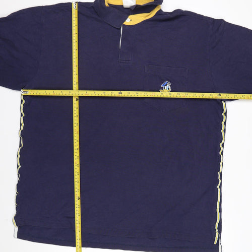 Disney Store Men’s Blue Donald Duck Polo Shirt XL Cotton