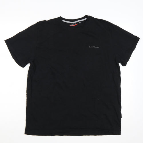 Pierre Cardin Men's Black Crew Neck Cotton T-Shirt XXL
