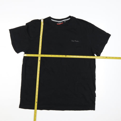 Pierre Cardin Men's Black Crew Neck Cotton T-Shirt XXL