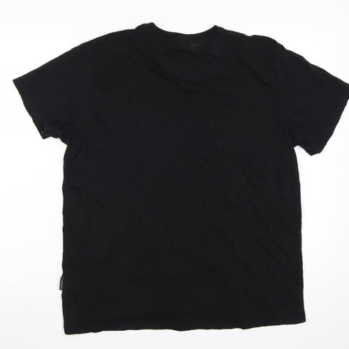 Pierre Cardin Men's Black Crew Neck Cotton T-Shirt XXL