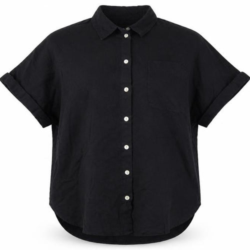 Marks and Spencer Women’s Black Linen Blend Button-Up Shirt Size 8