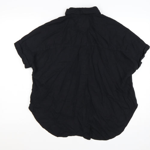 Marks and Spencer Women’s Black Linen Blend Button-Up Shirt Size 8