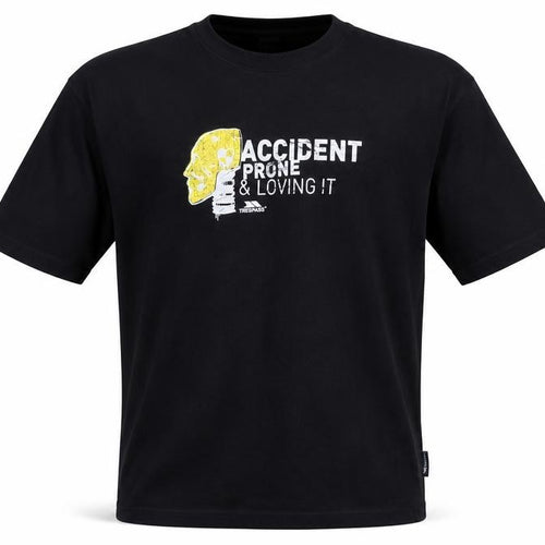 Trespass Men's Black Graphic T-Shirt L Polyester Cotton Crew Neck