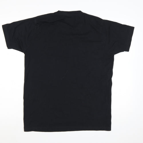 Trespass Men's Black Graphic T-Shirt L Polyester Cotton Crew Neck
