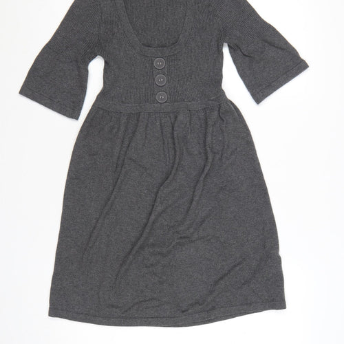 French Connection Women’s Grey Knit Fit & Flare Dress Size 10