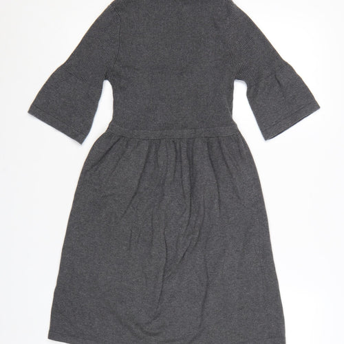 French Connection Women’s Grey Knit Fit & Flare Dress Size 10