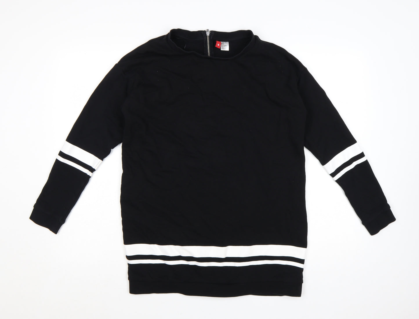 H&M Divided Womens Black White Long Sleeve Pullover Sweatshirt S