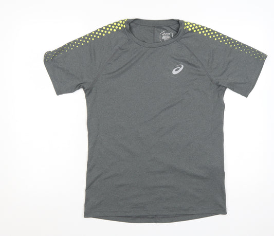 Asics Men's Grey Athletic Running T-Shirt Size M Short Sleeve