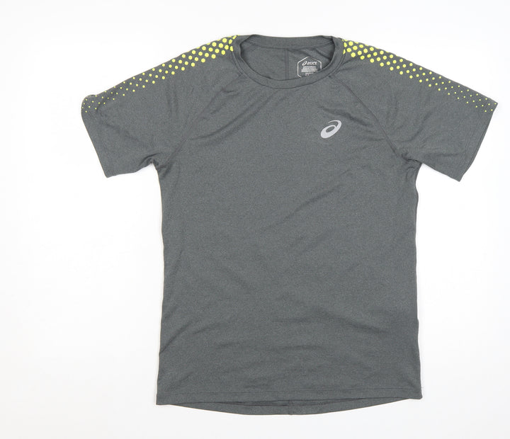 Asics Men's Grey Athletic Running T-Shirt Size M Short Sleeve