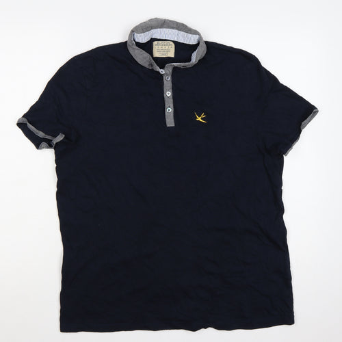 Burton Menswear London Men's Blue Cotton Polo Shirt Large