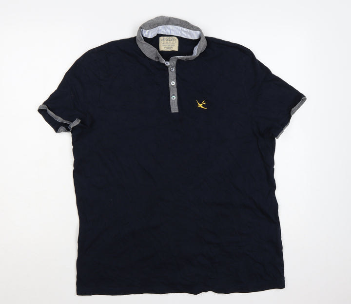 Burton Menswear London Men's Blue Cotton Polo Shirt Large