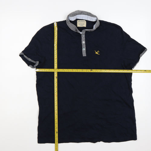 Burton Menswear London Men's Blue Cotton Polo Shirt Large