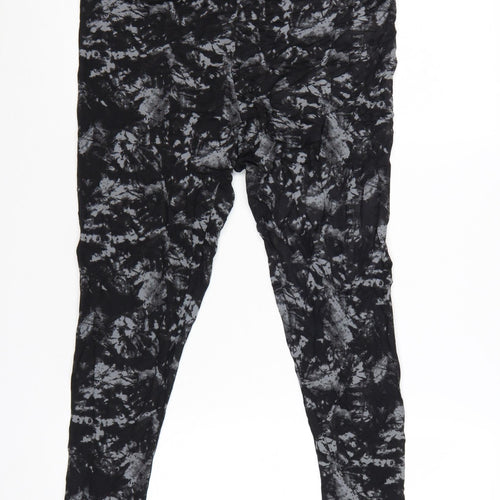 Marks and Spencer Womens Black Tie Dye Viscose Leggings Size 16 Short