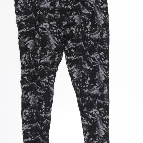 Marks and Spencer Womens Black Tie Dye Viscose Leggings Size 16 Short