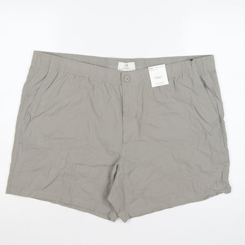 Marks and Spencer Men’s Grey Cotton Stretch Shorts 2XL Regular Fit