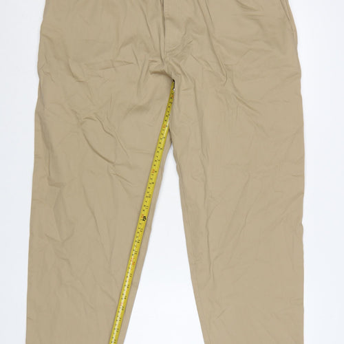 Marks and Spencer Womens Beige XL Cropped Trousers with Elastic Waist