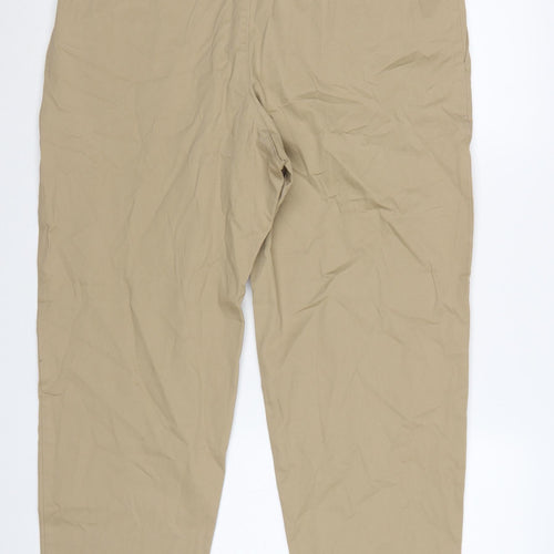 Marks and Spencer Womens Beige XL Cropped Trousers with Elastic Waist