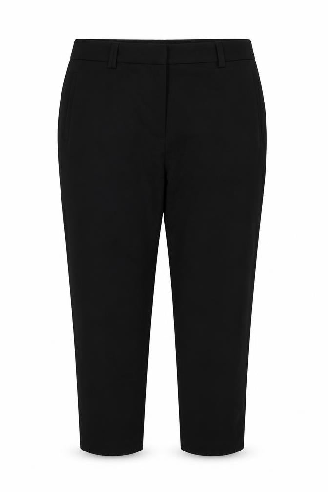 Front view of Marks & Spencer Women Black, size 18, Stretch Straight Trousers