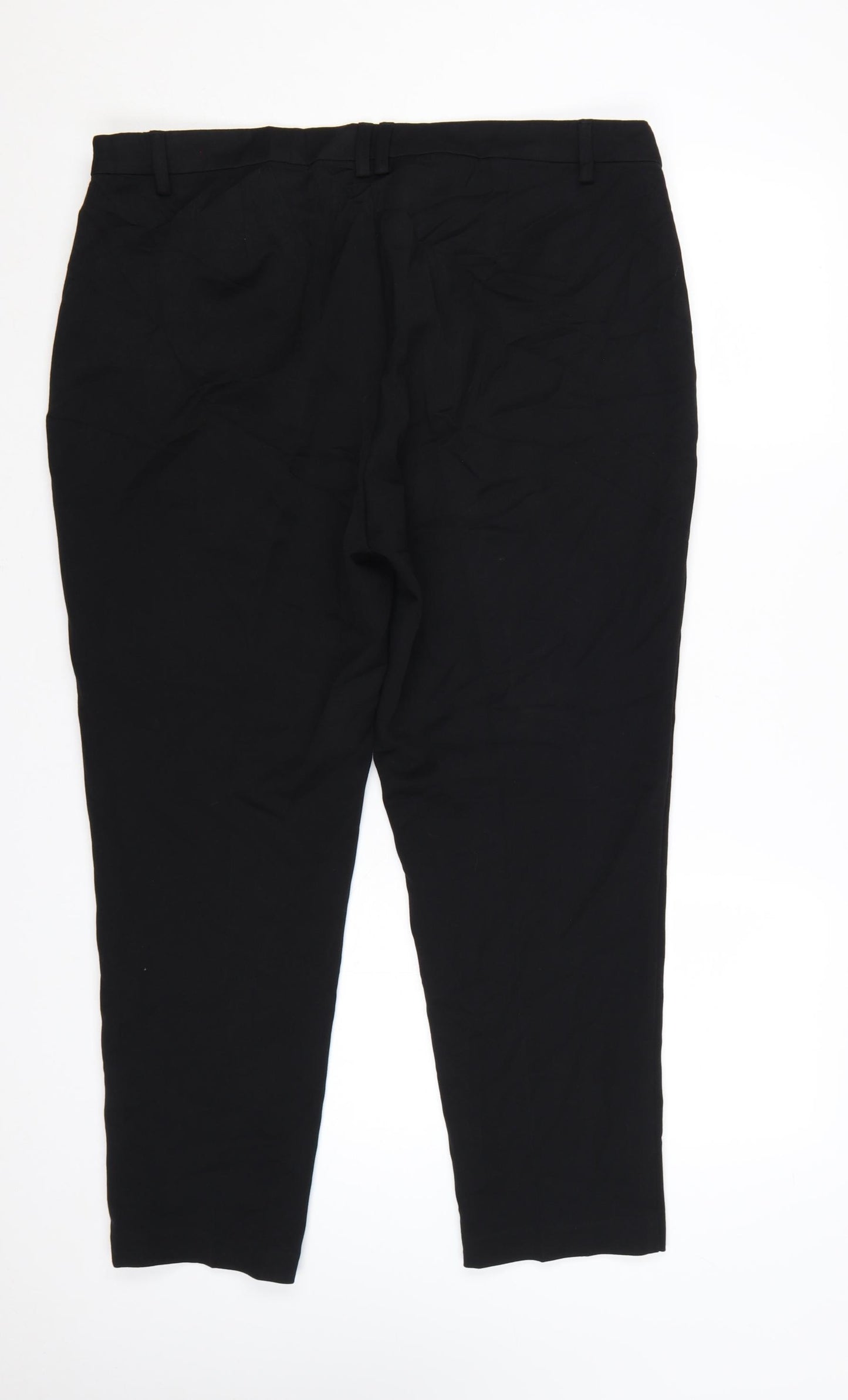 Marks and Spencer Women Black Size 18 Stretch Straight Trousers