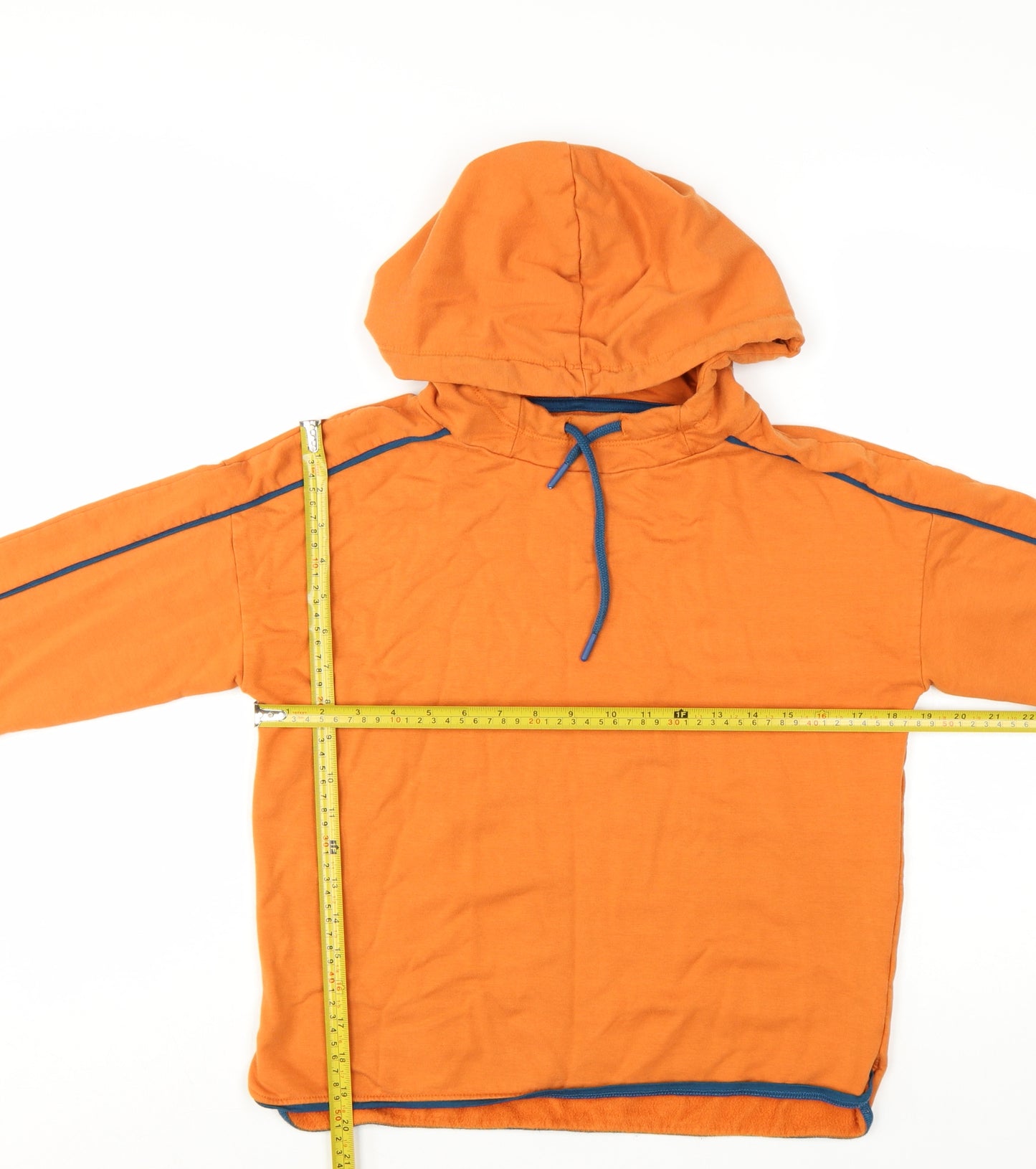 BAM Womens Orange Hooded Pullover Hoodie Size 10 Bamboo Blend